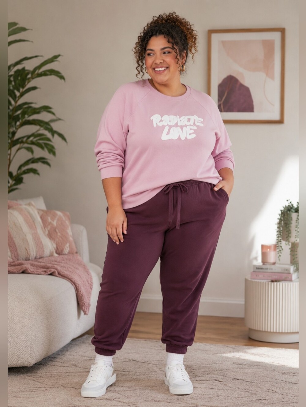 TORRID Radiate Love Classic Fit Cozy Fleece Raglan Sweatshirt Graphic Pullover
